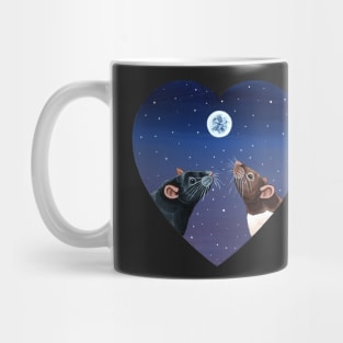 Heart Rats Moonlight Scene Mug